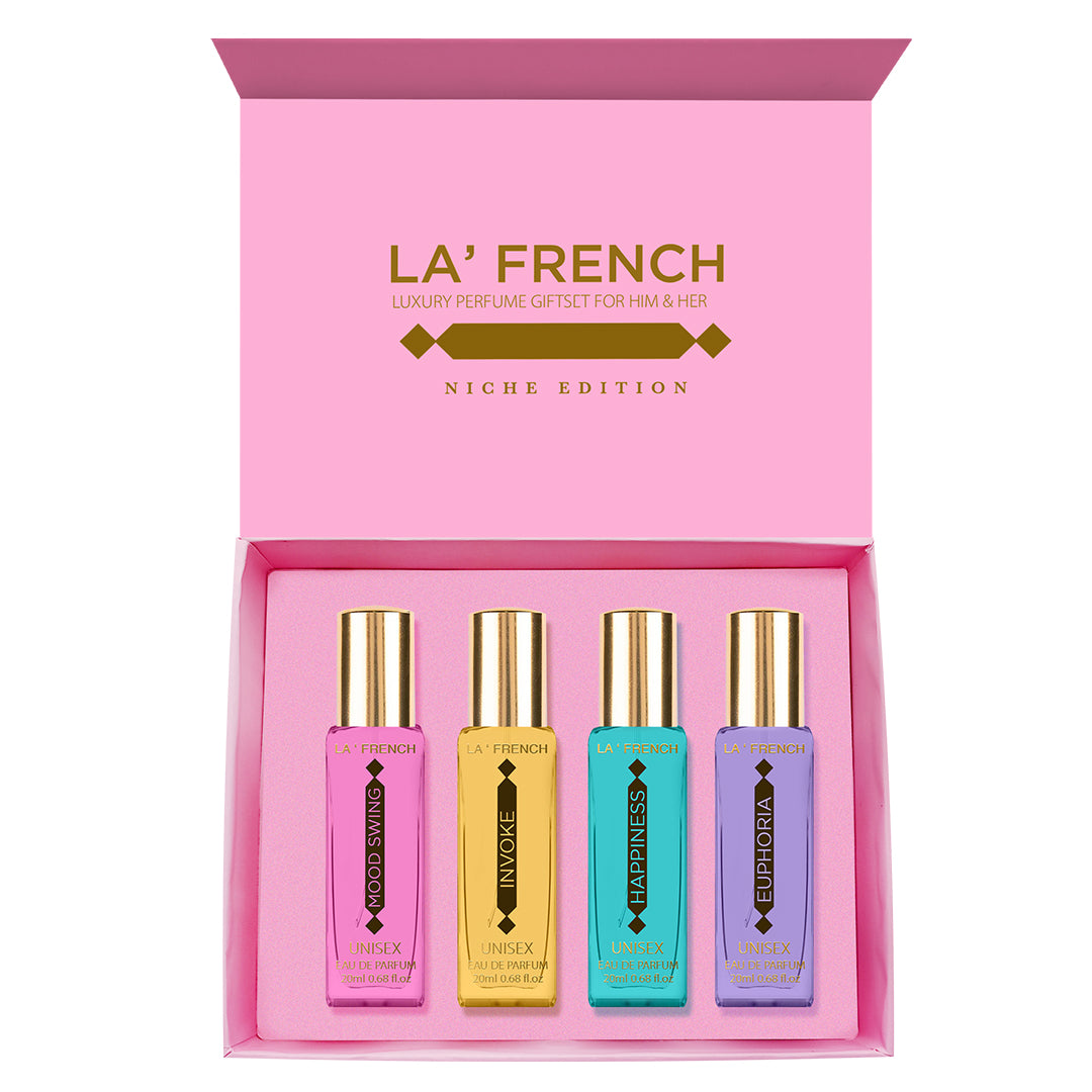 Niche Edition Unisex Luxury Perfume Gift Set 4x20ml - Euphoria | Mood Swing | Happiness | Invoke