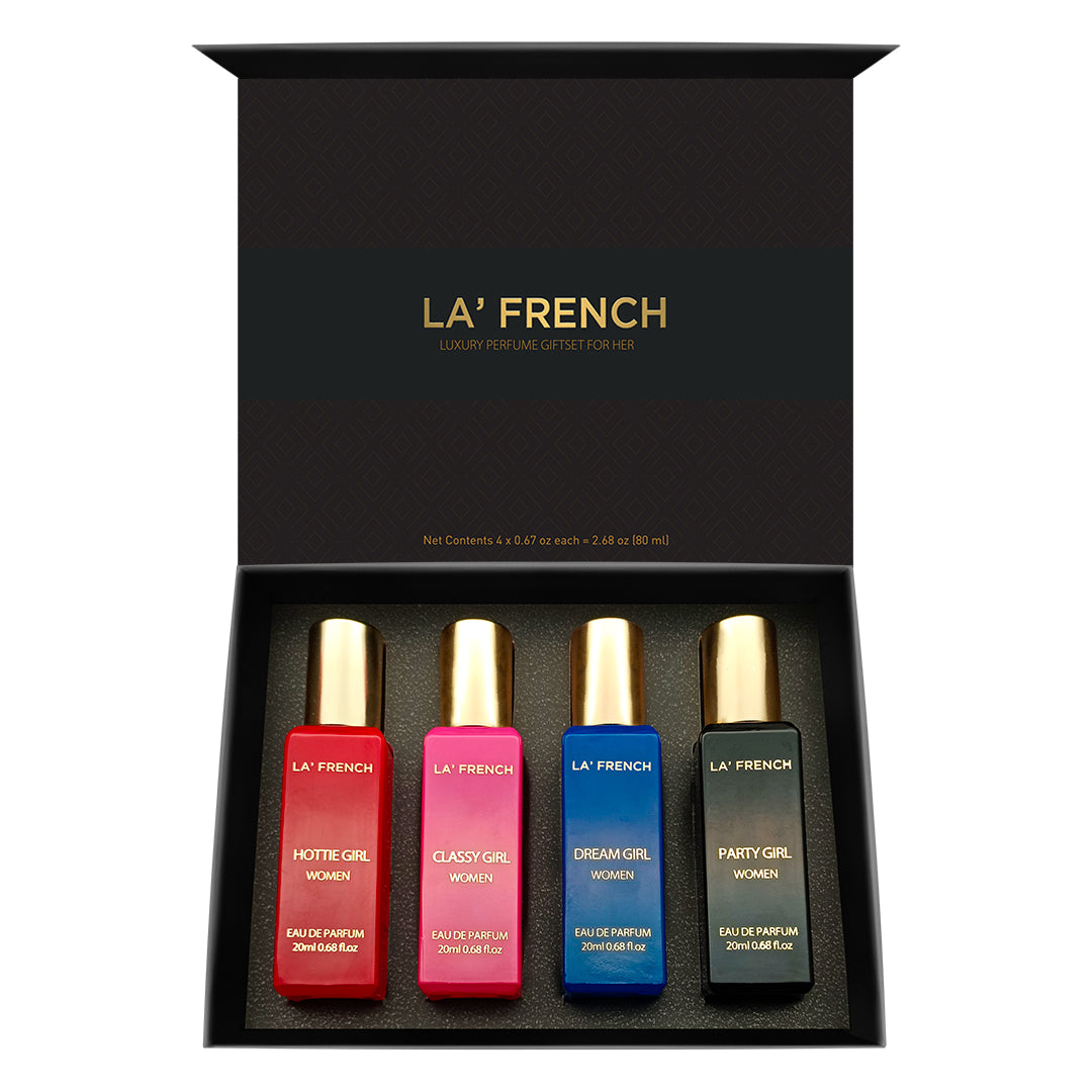 Luxury Perfume Gift Set For Her 4x20ml - Party Girl | Classy Girl | Hottie Girl | Dream Girl