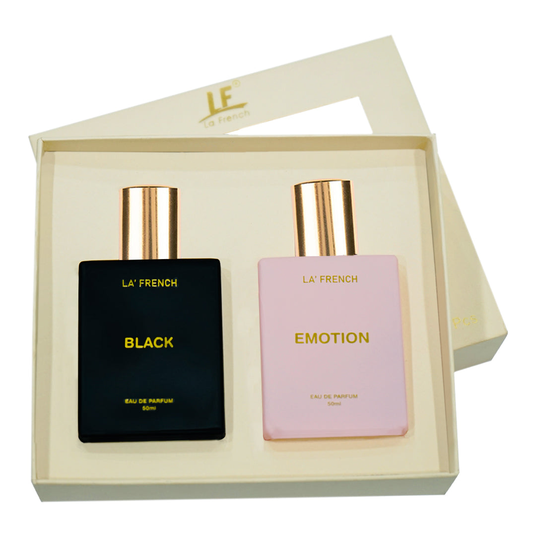 Black & Emotion Unisex Luxury Perfume Gift Set 50ml X 2 Pcs