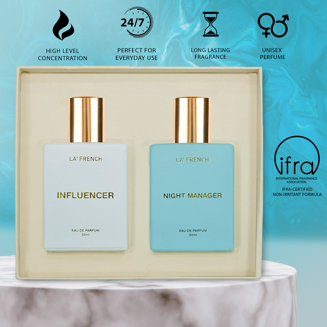 Influencer & Night Manager Luxury Unisex Perfume Gift Set 50ml X 2 Pcs