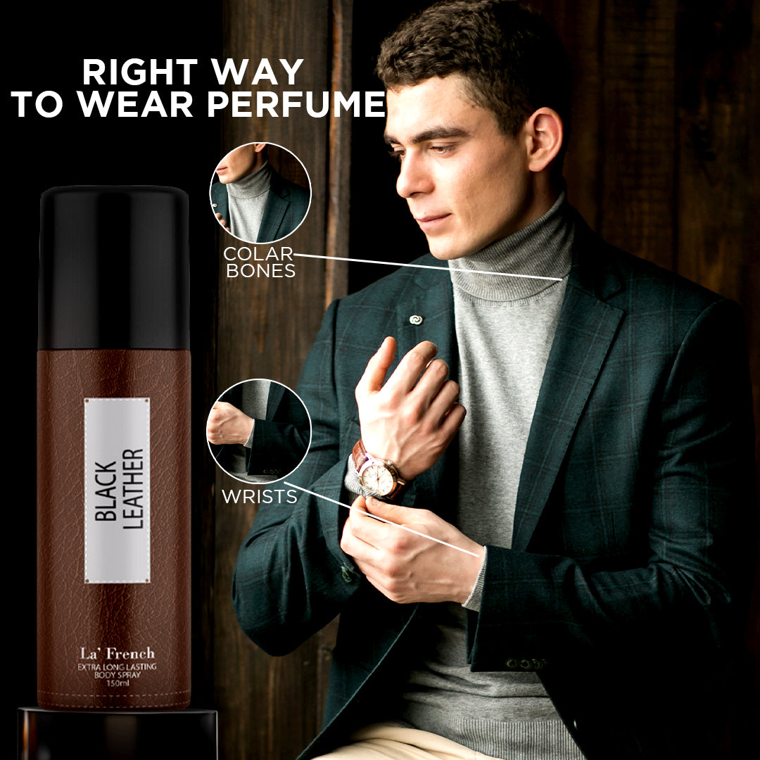 LF Black Leather Deodorant For Men - 150ml (Pack of 3)