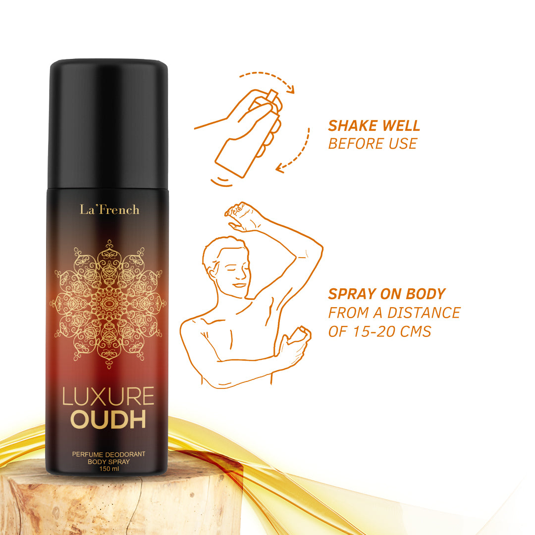 Luxure Oudh Unisex Deodorant - 150ml (Pack of 3)