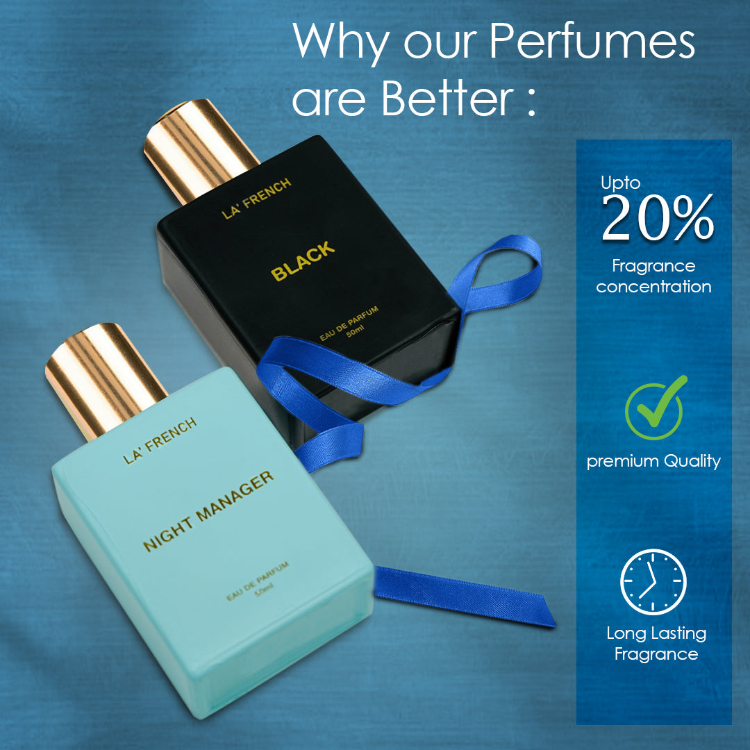 Night Manager & Black Premium Unisex Perfume Gift Set Combo 50ml X 2 Pcs