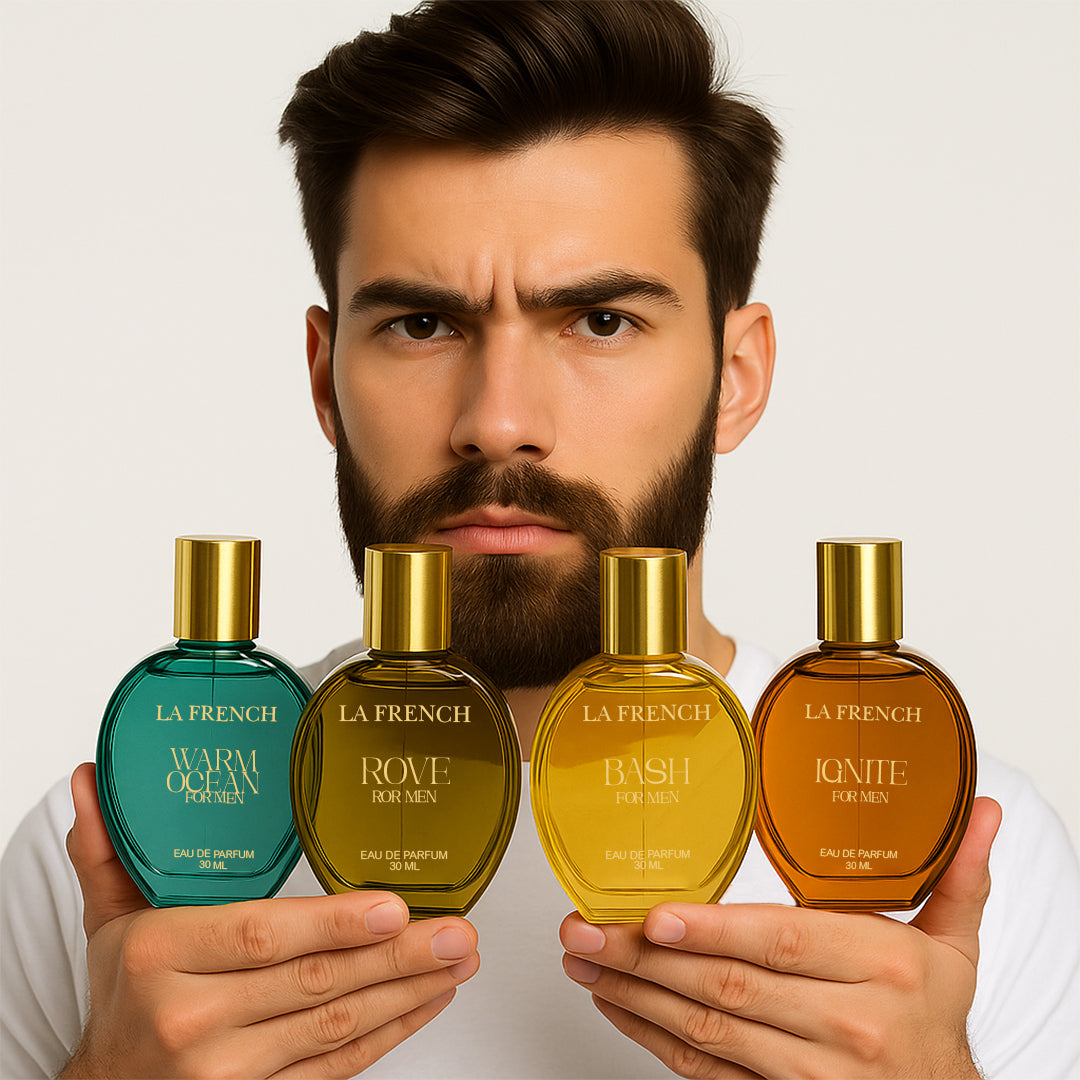 Luxury Perfume Gift Set for Men 4x30ml - Ignite | Warm Ocean | Rove | Bash