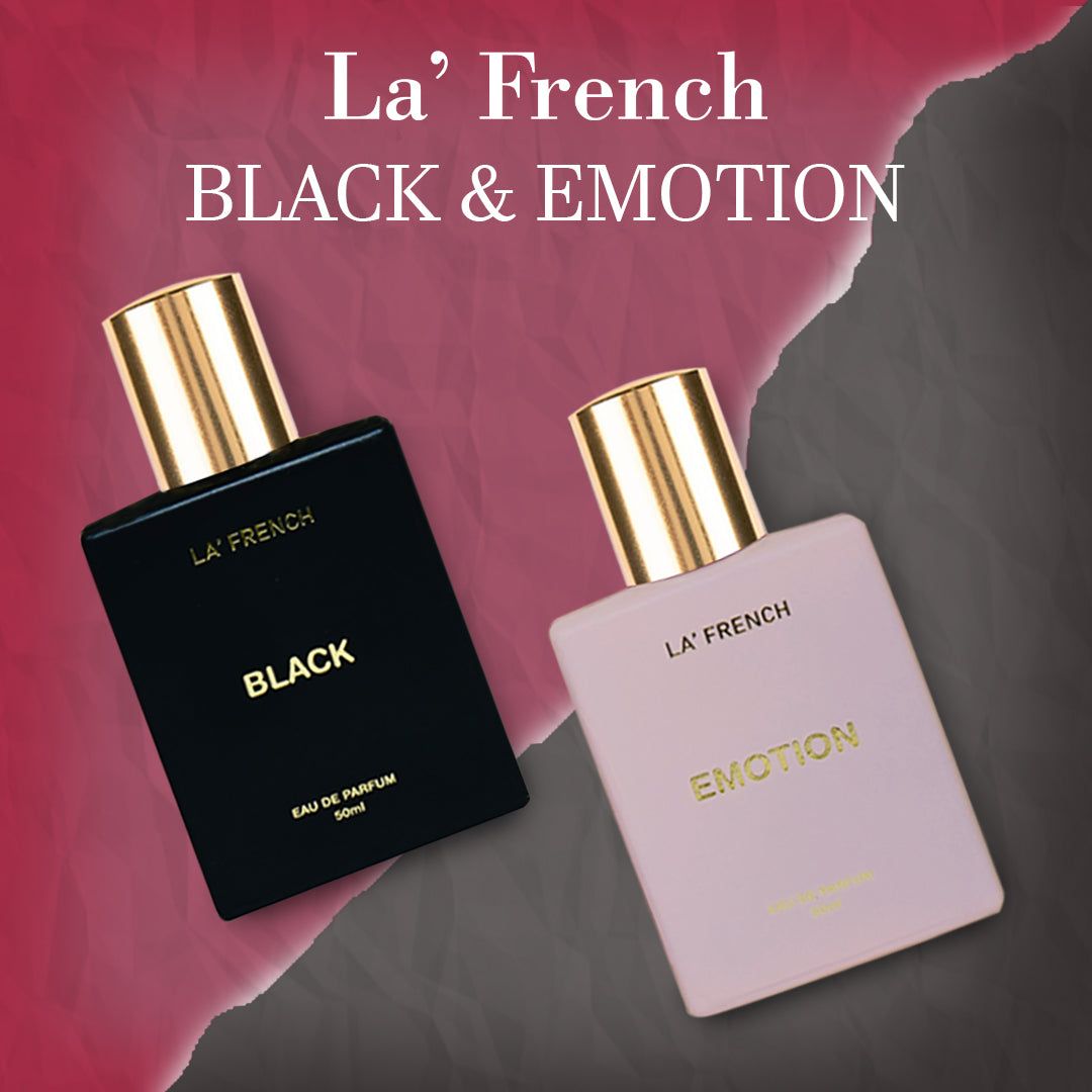 Black & Emotion Unisex Luxury Perfume Gift Set 50ml X 2 Pcs