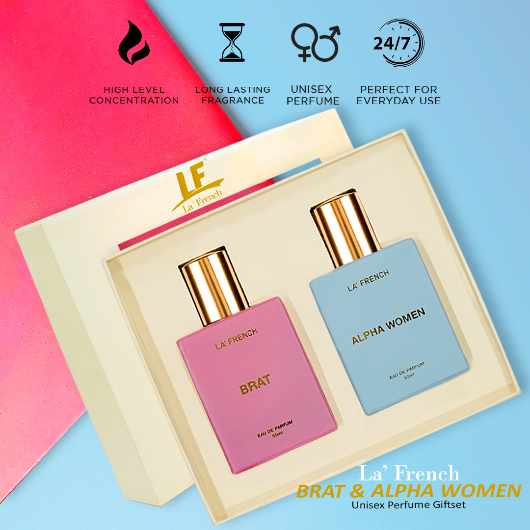 Brat & Alpha Women Luxury Unisex Perfume Gift Set 50ml X 2 Pcs