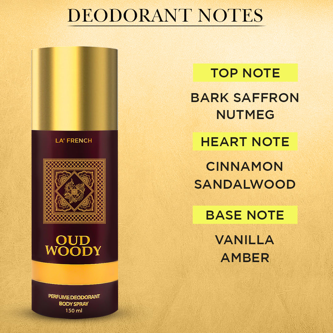 Oud Woody Combo Deodorant Perfume - 150 ml (Pack of 2)