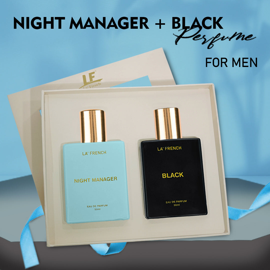 Night Manager & Black Premium Unisex Perfume Gift Set Combo 50ml X 2 Pcs