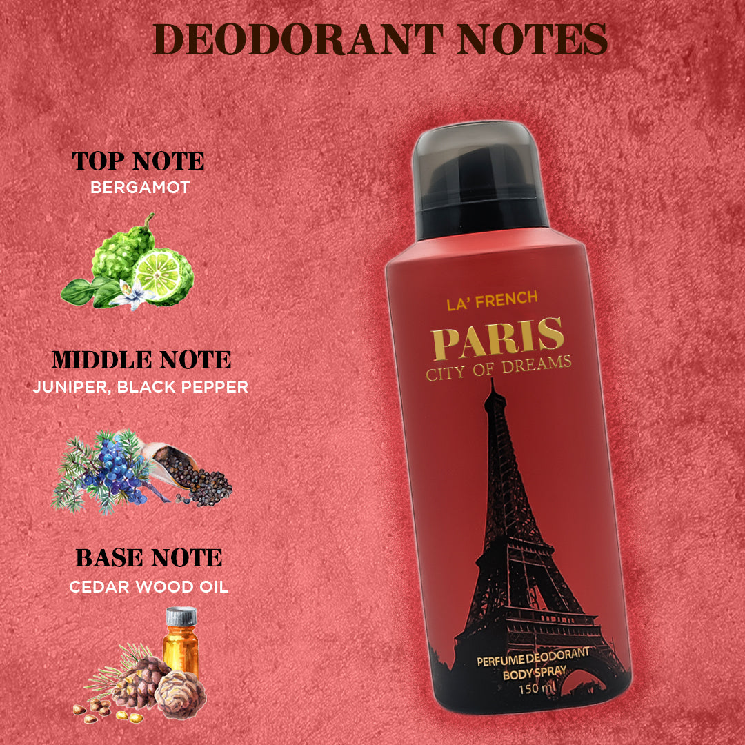 Paris Combo Deodorant Perfume - 150 ml (Pack of 2)
