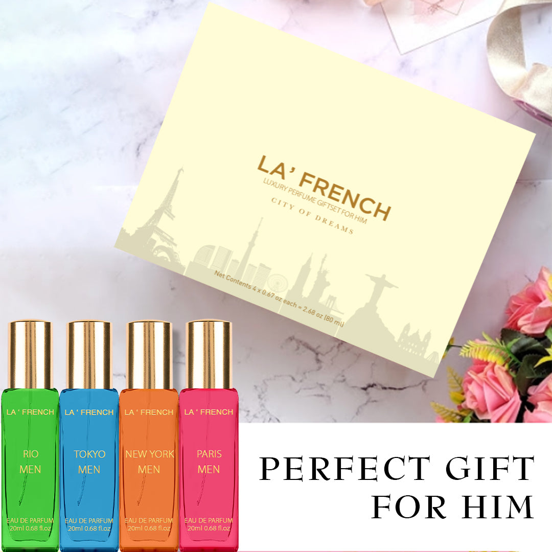 LF City of Dream Luxury Perfume Gift For Men Set 4x20ml - Tokyo | Rio | New York | Paris