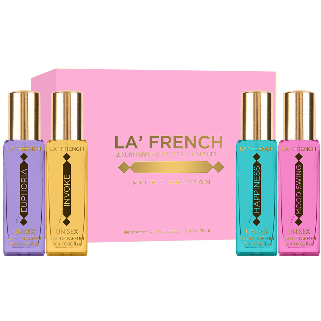 Niche Edition Unisex Luxury Perfume Gift Set 4x20ml - Euphoria | Mood Swing | Happiness | Invoke