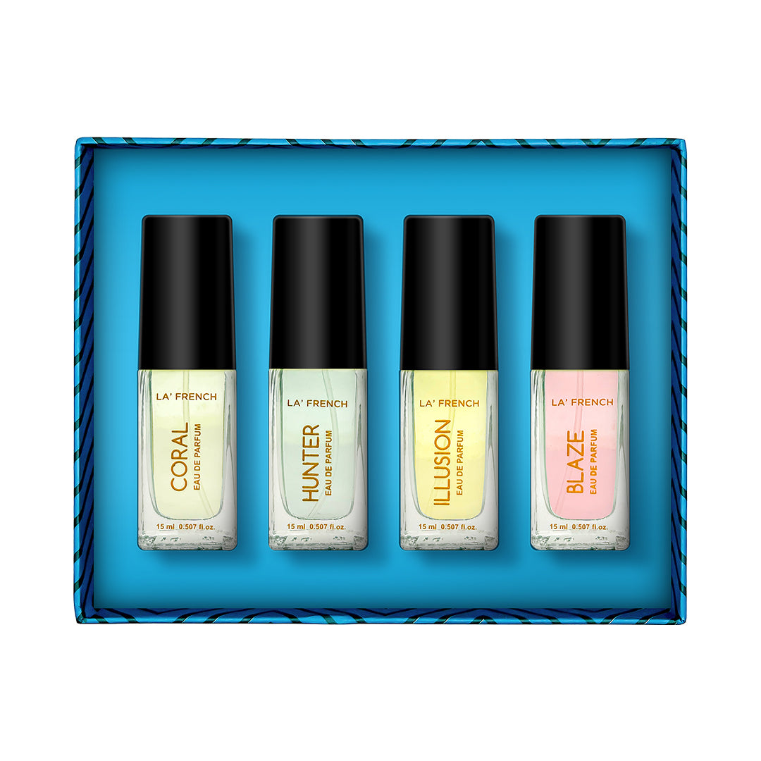 LF Perfume Gift Set for Men & Women 4x15ml - Coral | Blaze | Illusion | Hunter