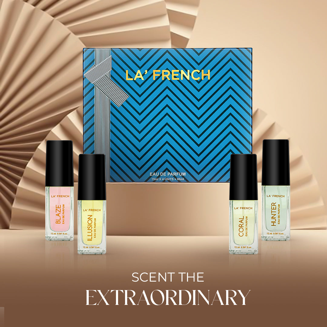 LF Perfume Gift Set for Men & Women 4x15ml - Coral | Blaze | Illusion | Hunter