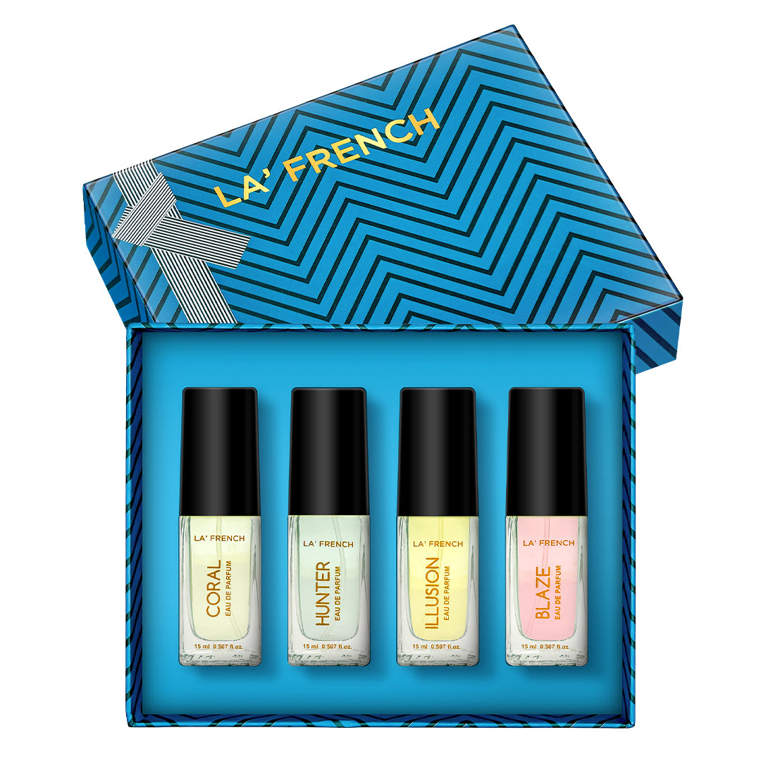 LF Perfume Gift Set for Men & Women 4x15ml - Coral | Blaze | Illusion | Hunter