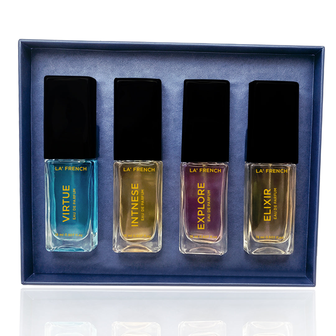 LF Perfume Gift Set for Men & Women 4x15ml - Elixir | Explore | Intense | Virtue