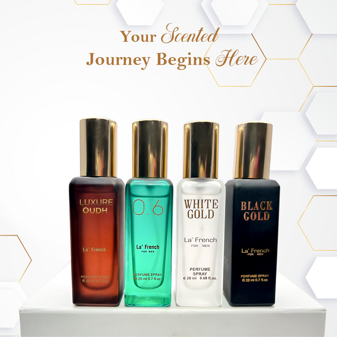 LF Classic Perfume Gift Set 4x20ml - Black Gold | White Gold | 0.6 | Luxure Oudh