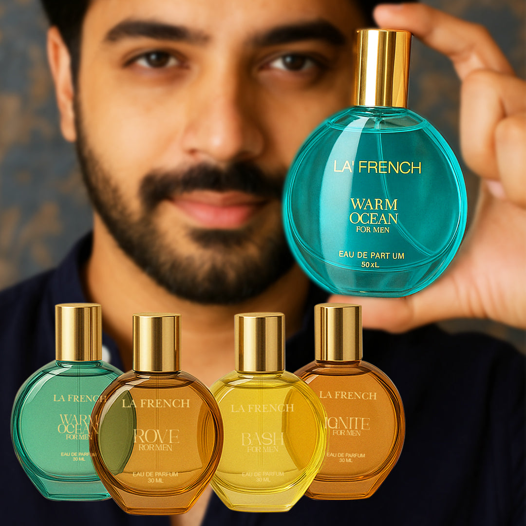 Luxury Perfume Gift Set for Men 4x30ml - Ignite | Warm Ocean | Rove | Bash