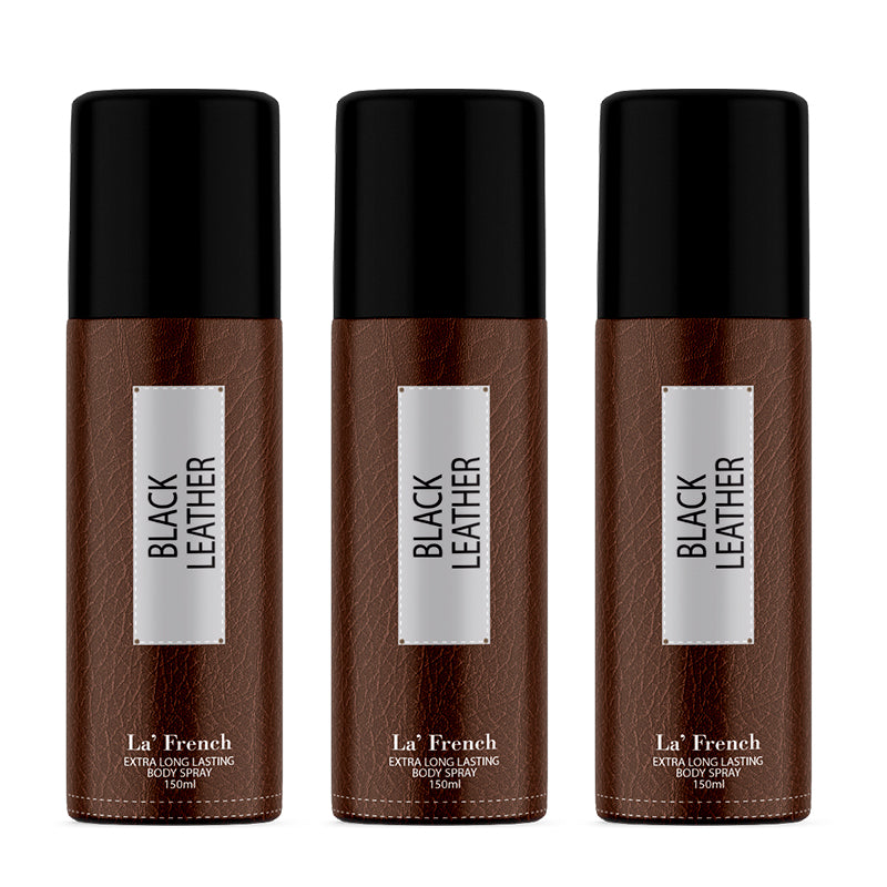 LF Black Leather Deodorant For Men - 150ml (Pack of 3)