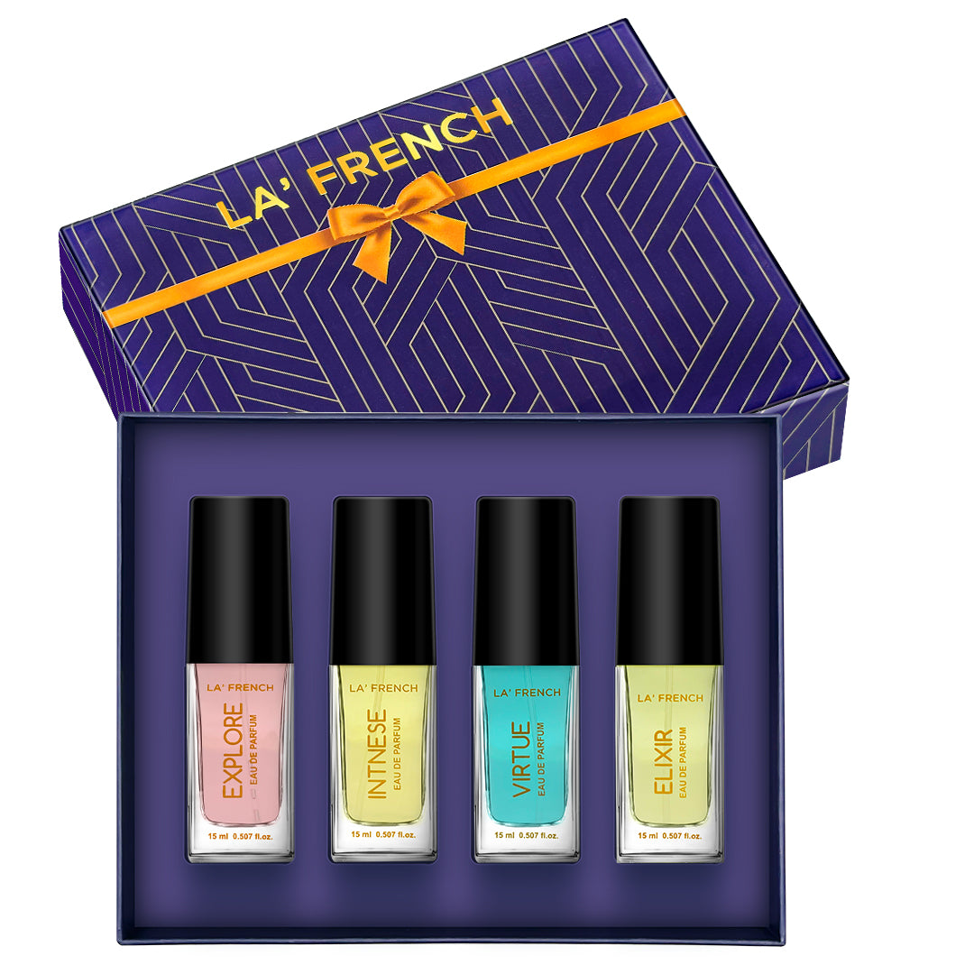 LF Perfume Gift Set for Men & Women 4x15ml - Elixir | Explore | Intense | Virtue