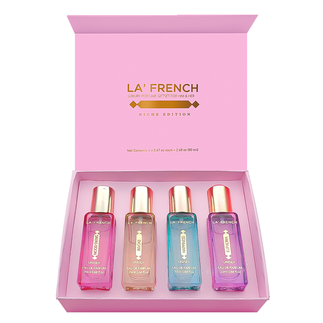 Niche Edition Unisex Luxury Perfume Gift Set 4x20ml - Euphoria | Mood Swing | Happiness | Invoke