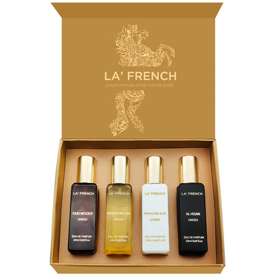 Oudh Perfume Gift Set 4x20ml - Adventure Oud | Romance Oud | Al Hisan | Oud Woody