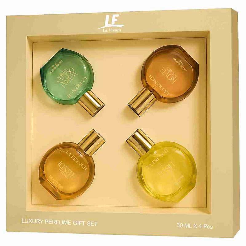 La French Luxury Perfume Gift Set for Men 4x30ml - Ignite | Warm Ocean | Rove | Bash