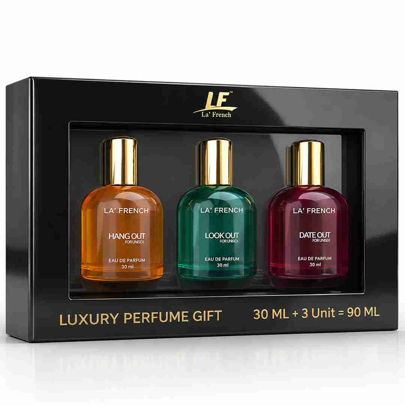 La French Perfume Gift Set for Men & Women 3x30ml - Hang Out | Look Out | Date Out
