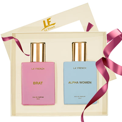 La  French Brat & Alpha Women Luxury Unisex Perfume Gift Set 50ml X 2 Pcs