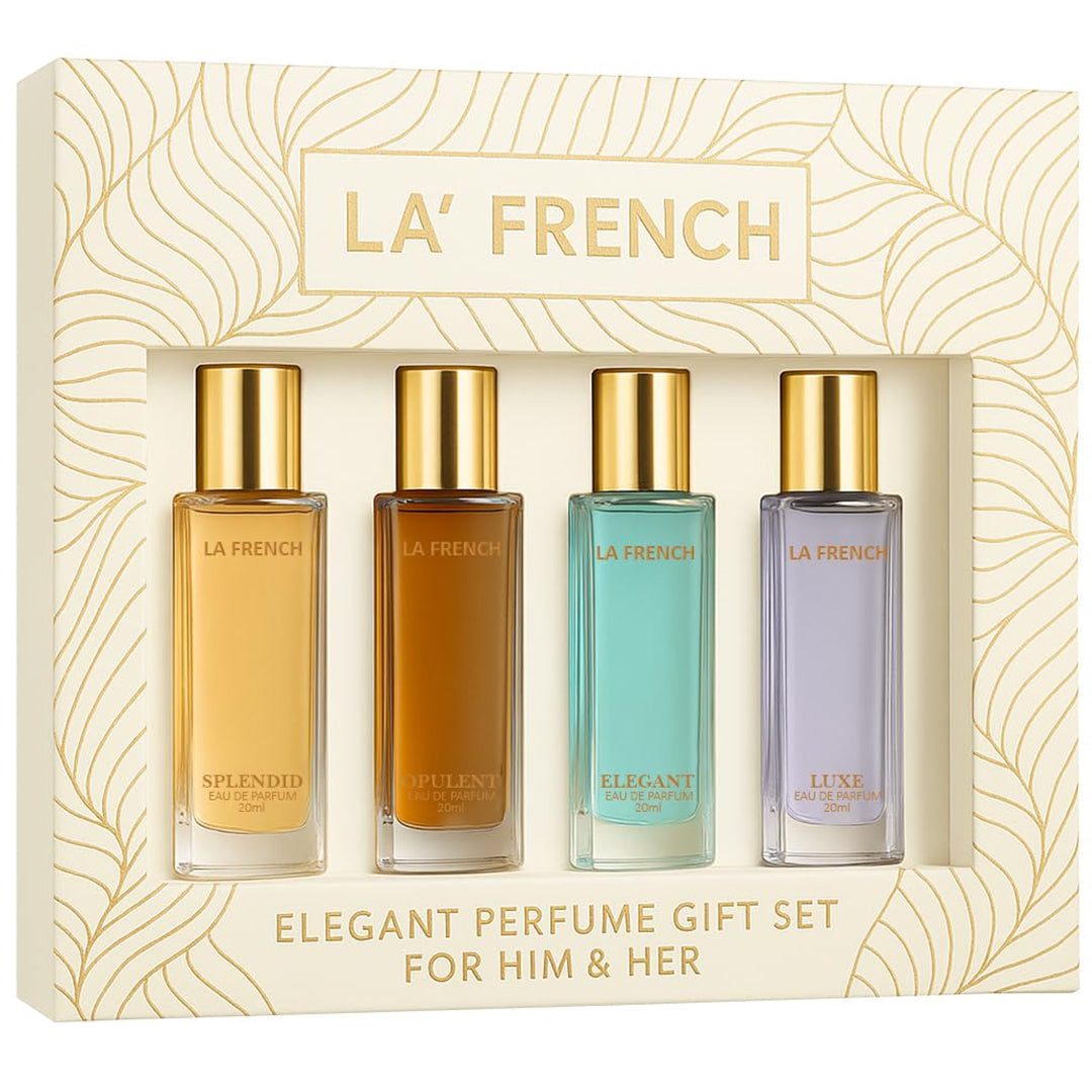 Elegant Perfume Gift Set for Him & Her, 4x20ml -Splendid | Opulent | Elegant | Luxe