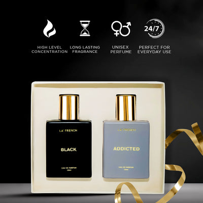 Black & Addicted Premium Unisex Perfume Gift Set Combo 50ml X 2 Pcs - hover
