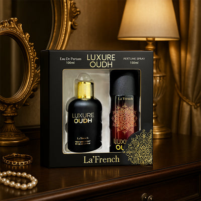 La French Luxure Oudh Perfume & Deodorant Gift Set (100ml + 150ml) - hover