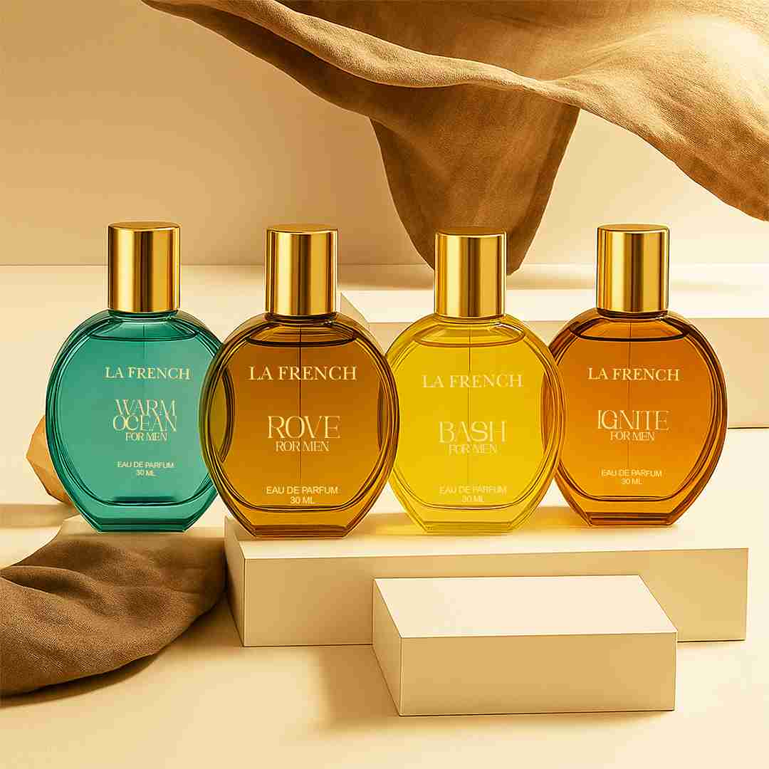 La French Luxury Perfume Gift Set for Men 4x30ml - Ignite | Warm Ocean | Rove | Bash