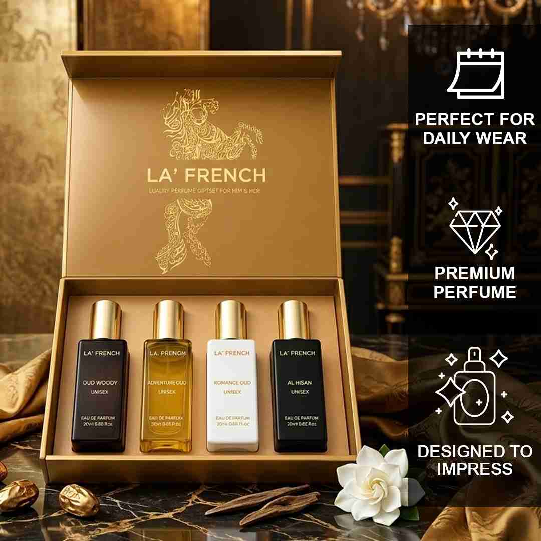 Oudh Perfume Gift Set 4x20ml - Adventure Oud | Romance Oud | Al Hisan | Oud Woody