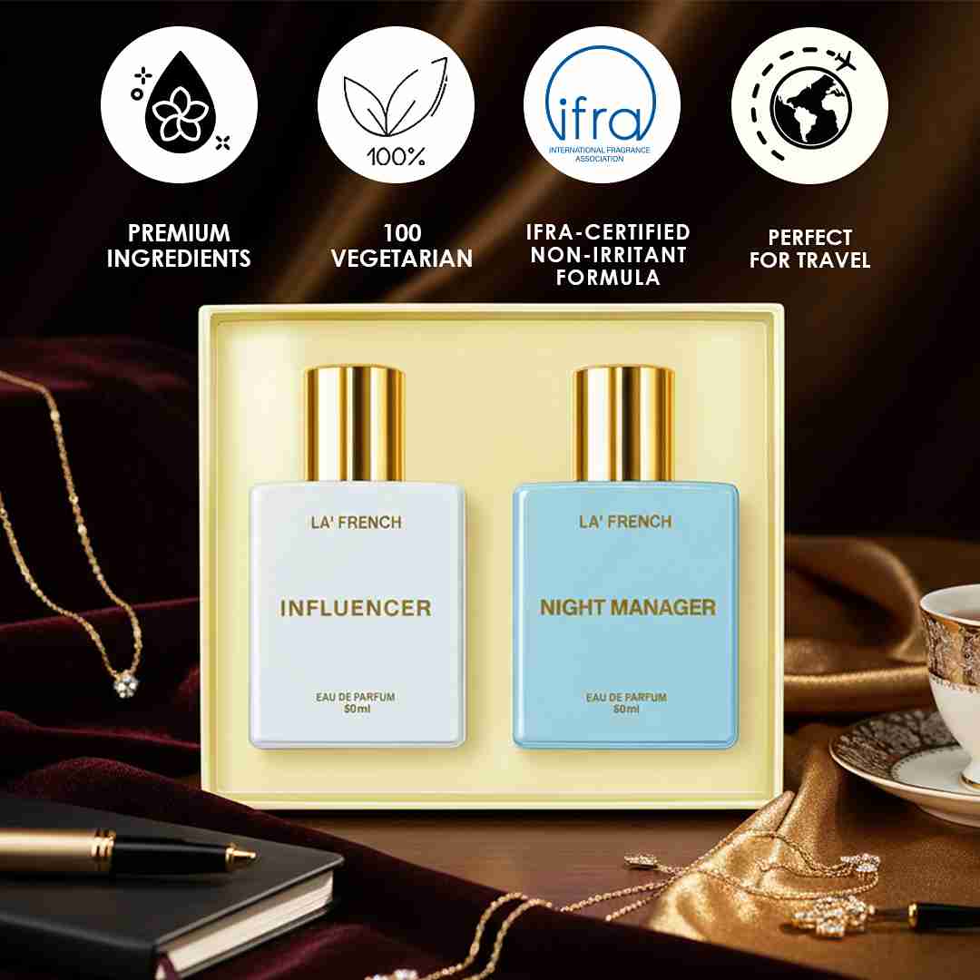 La French Influencer & Night Manager Luxury Unisex Perfume Gift Set 50ml X 2 Pcs