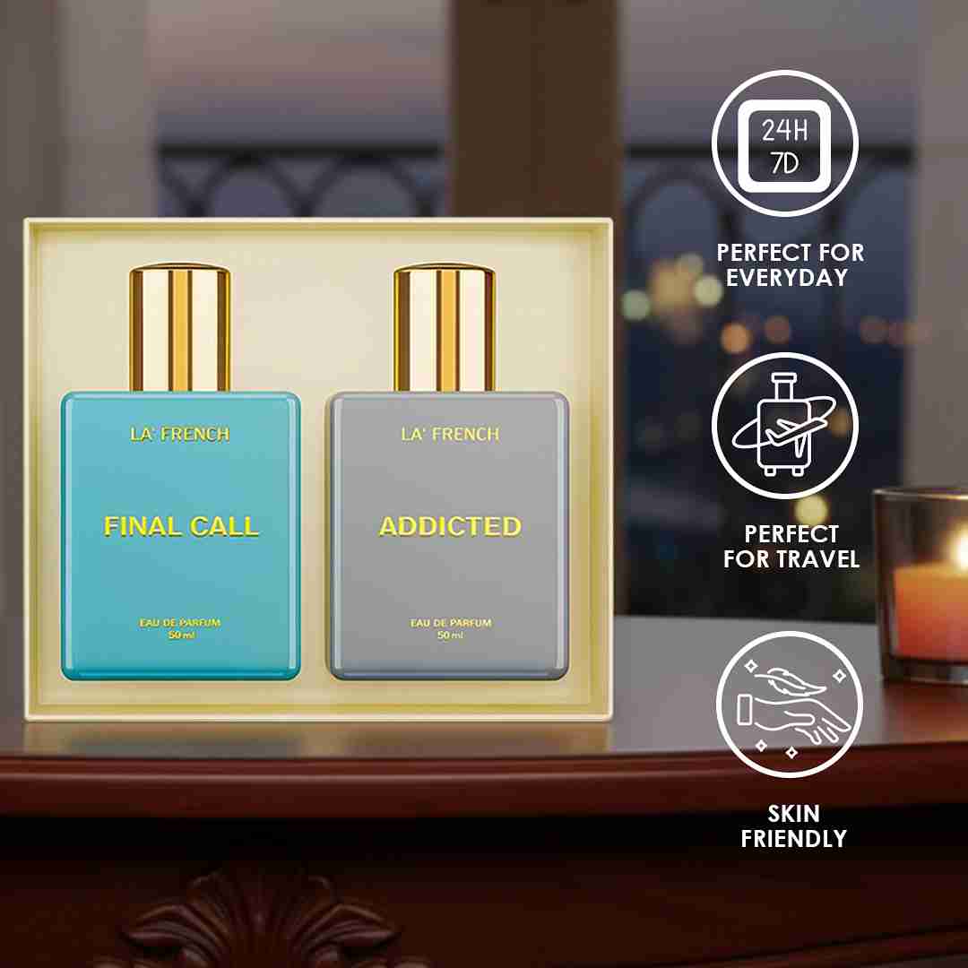 La French Final Call & Addicted Unisex Luxury Perfume Gift Set 50ml X 2 Pcs