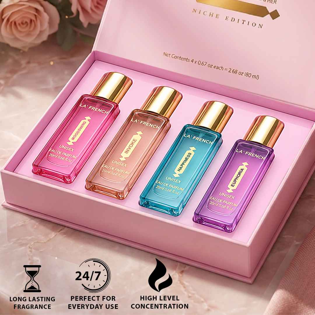 Niche Edition Unisex Luxury Perfume Gift Set 4x20ml - Euphoria | Mood Swing | Happiness | Invoke