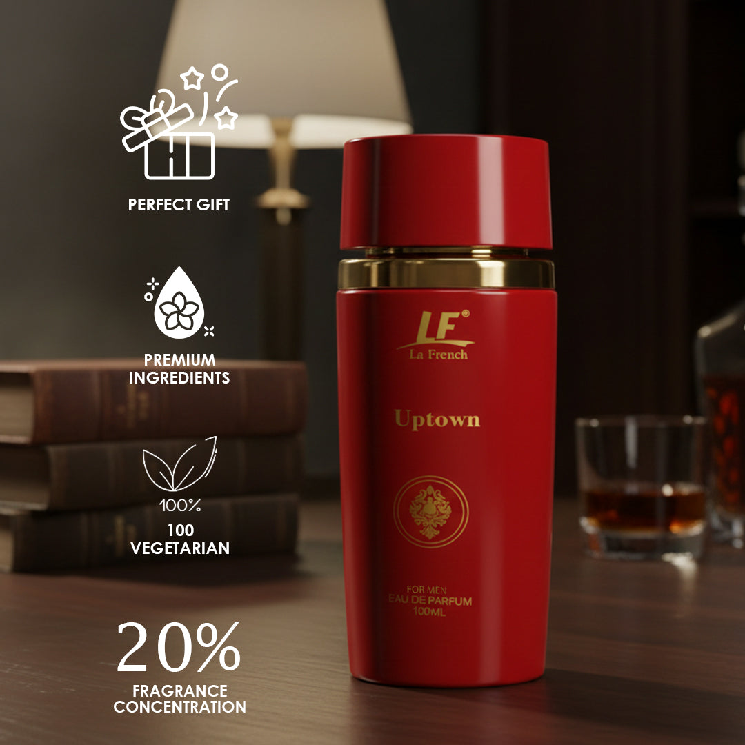 La French Uptown Premium Perfume for Men 100ml – Long Lasting Luxury Fragrance for Men with Bold, Strong & Masculine Scent for Office, Party & Special Occasions