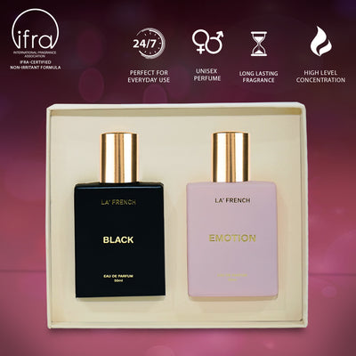 Black & Emotion Unisex Luxury Perfume Gift Set 50ml X 2 Pcs - hover