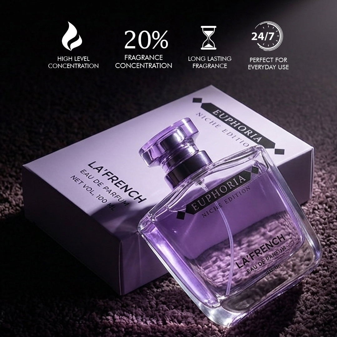 La French Euphoria Perfume for Men & Women 100ml | Long Lasting Sweet Floral Fruity Fragrance | Premium Unisex Eau De Parfum | Energetic & Addictive Scent