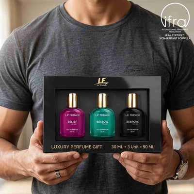 La French Man Perfume Gift Set 3 x 30 ml for Men | with Belief Bestow Bespoke Perfume | Woody, Citrusy Long Lasting EDP Fragrance Scent Best Gift Hamper Set for Men - hover