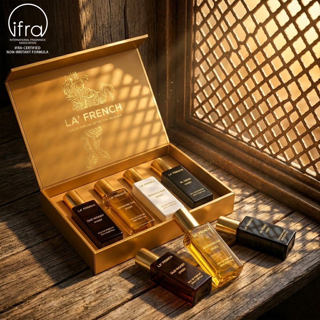 Oudh Perfume Gift Set 4x20ml - Adventure Oud | Romance Oud | Al Hisan | Oud Woody