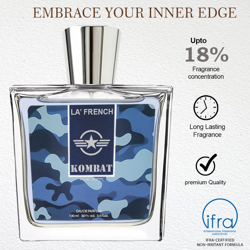 Kombat Perfume for Men 100ml | Long-Lasting Strong Woody Spicy Fragrance | Premium Eau De Parfum for Men | Bold & Powerful Scent