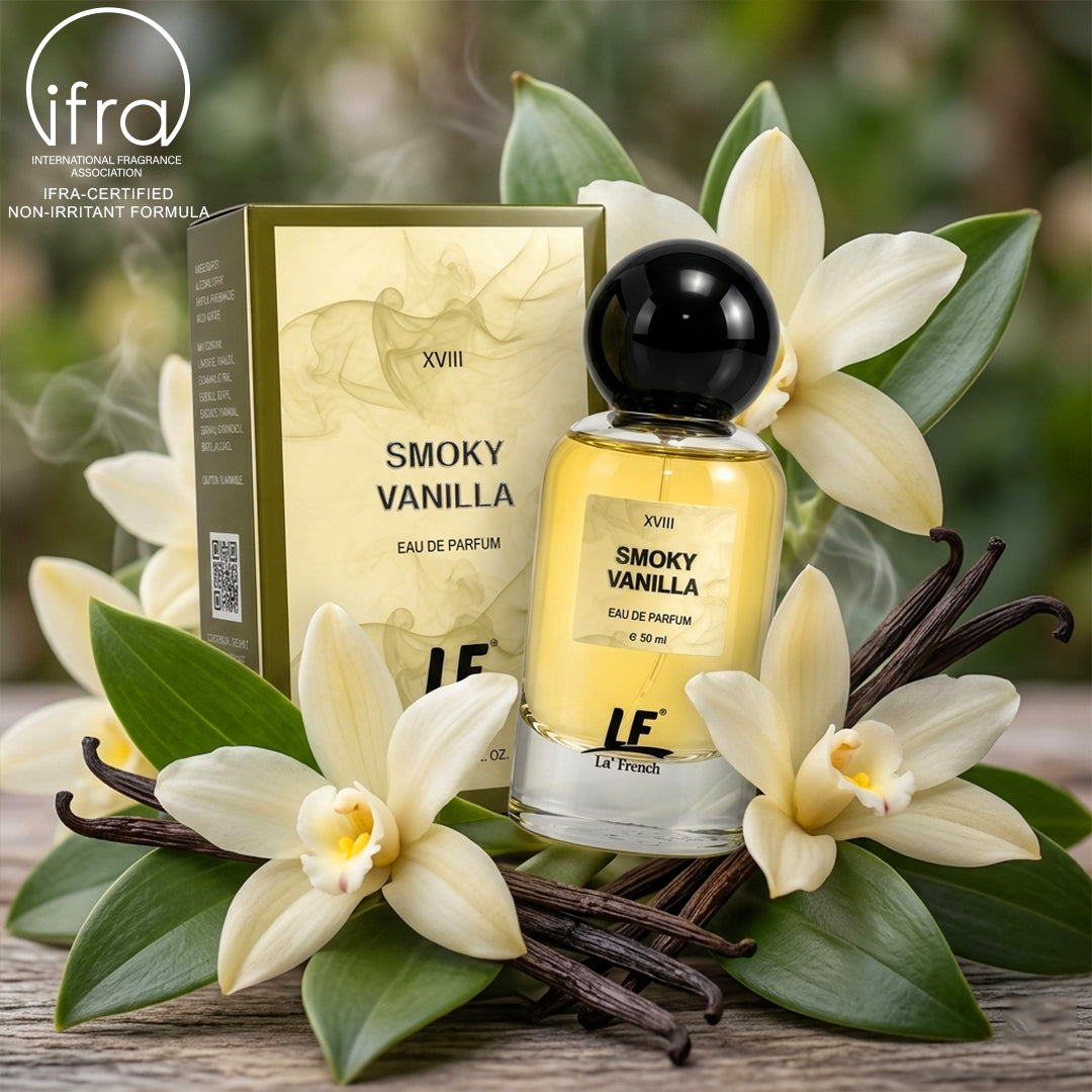 La French Smoky Vanilla Unisex Perfume 50ml | Long Lasting Warm Vanilla & Smoky Fragrance | Premium Eau De Parfum for Men & Women | Rich Sweet Scent