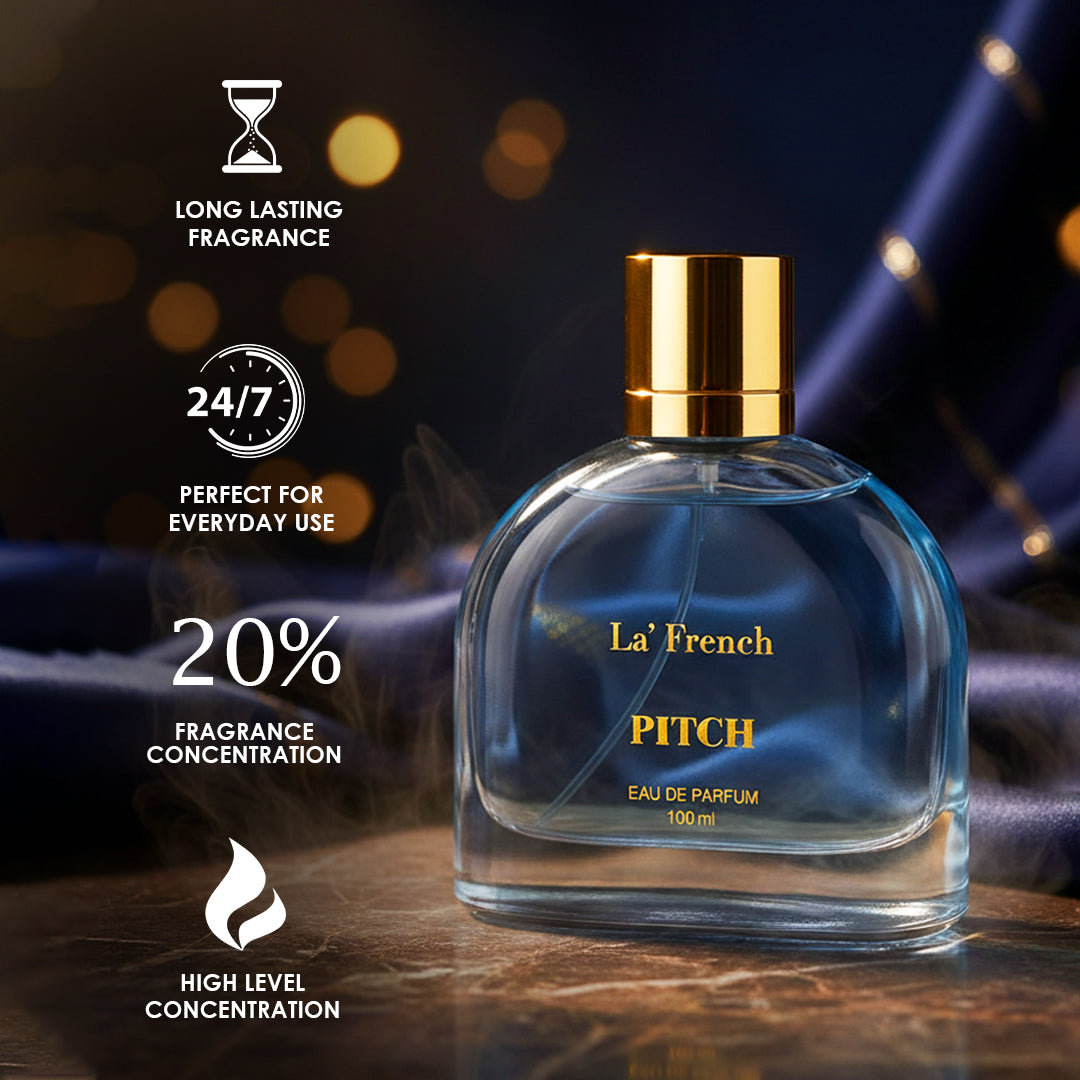 La French Pitch Unisex Perfume 100ml | Long-Lasting Premium Fragrance with Clary Sage, Lemon & Amber Notes | Refreshing, Elegant Scent for Office & Party
