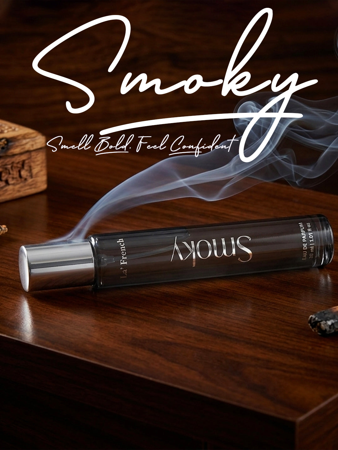 La French Smoky Perfume 30ml | Long Lasting Smoky Woody Spicy Fragrance for Men & Women | Premium Unisex Eau De Parfum | Dark & Intense Signature Scent