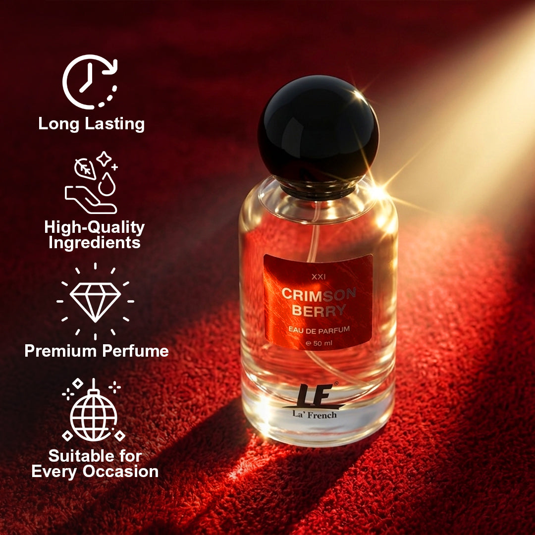 La French Crimson Berry Unisex Perfume 50ml | Long Lasting Fruity Berry Fragrance