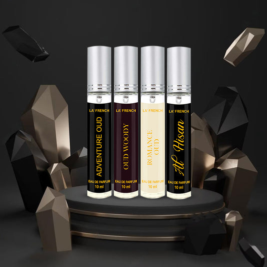 La' French Oudh Mini Perfume Gift Set for Men 4 X 10 ml