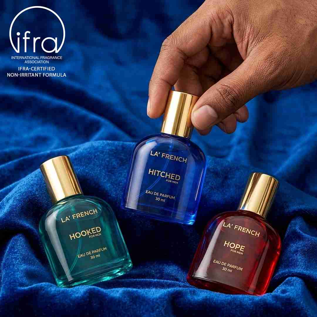 La French Perfume Gift Set for Men 3x30 ML Hooked Hope Hitched Best Gift Hamper Perfume | Long Lasting | Citrus Spicy & Musky Fragrance | Date night fragrance | Best Gift Set For Men