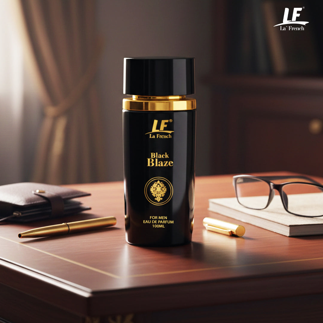 La French Black Blaze Premium Men's Perfume 100ml - Exquisite & Smokey Luxury Perfume - For Men Who Are Confident & Bold