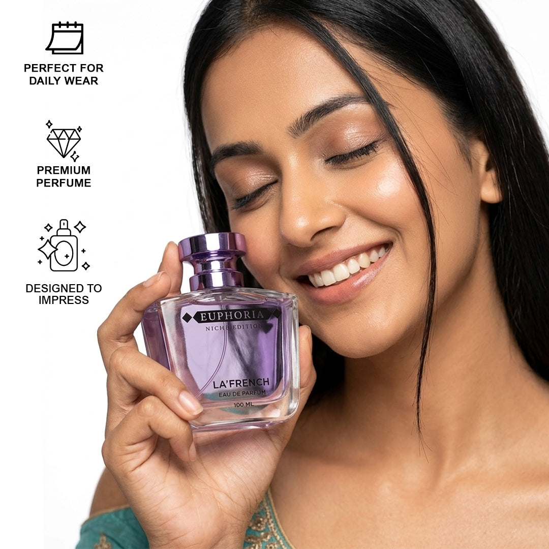 La French Euphoria Perfume for Men & Women 100ml | Long Lasting Sweet Floral Fruity Fragrance | Premium Unisex Eau De Parfum | Energetic & Addictive Scent